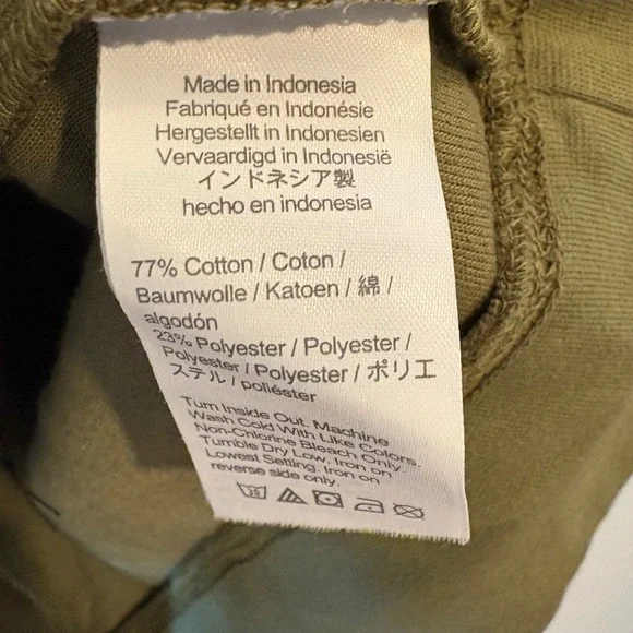 J. Crew Relaxed Velour Hoodie Olive Green Pullover Sweatshirt XS Style BA367 - Picture 3 of 5